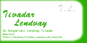 tivadar lendvay business card